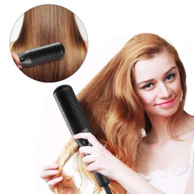 OEM Professional Fast Heated Hair Straightening Comb Customized Hair Straightener Brush For travel beauty salon home